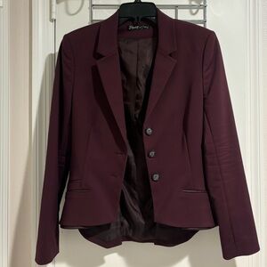 Elizabeth & James dark red blazer w/ leather accents and elbow patches* sample*